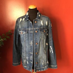 NWT Boom Boom Jeans Distressed Denim Jacket Medium